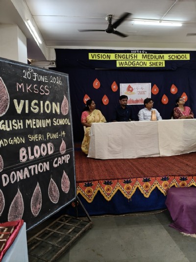 Blood Donation, MKSSS's Vision English Medium School, Wadgaon Sheri, Pune
